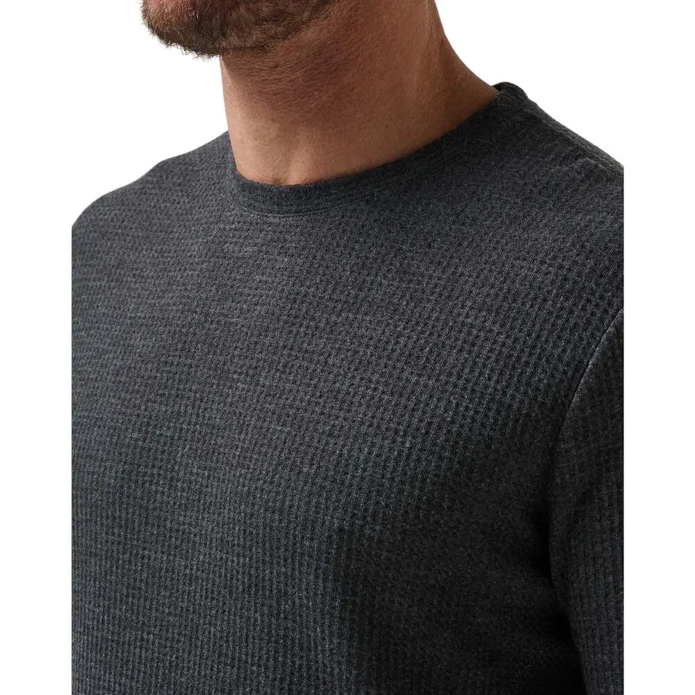 Travis Mathew $140 Cloud Waffle Crew Charcoal Comfort Longe Sleeve Shirt S